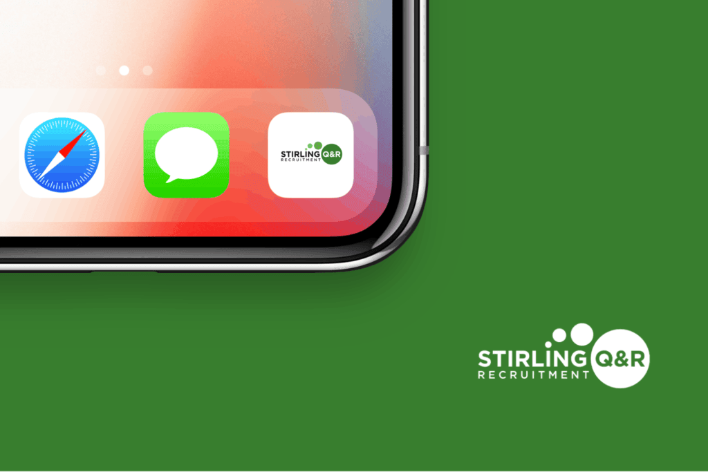 Stirling Q&R logo on a phone
